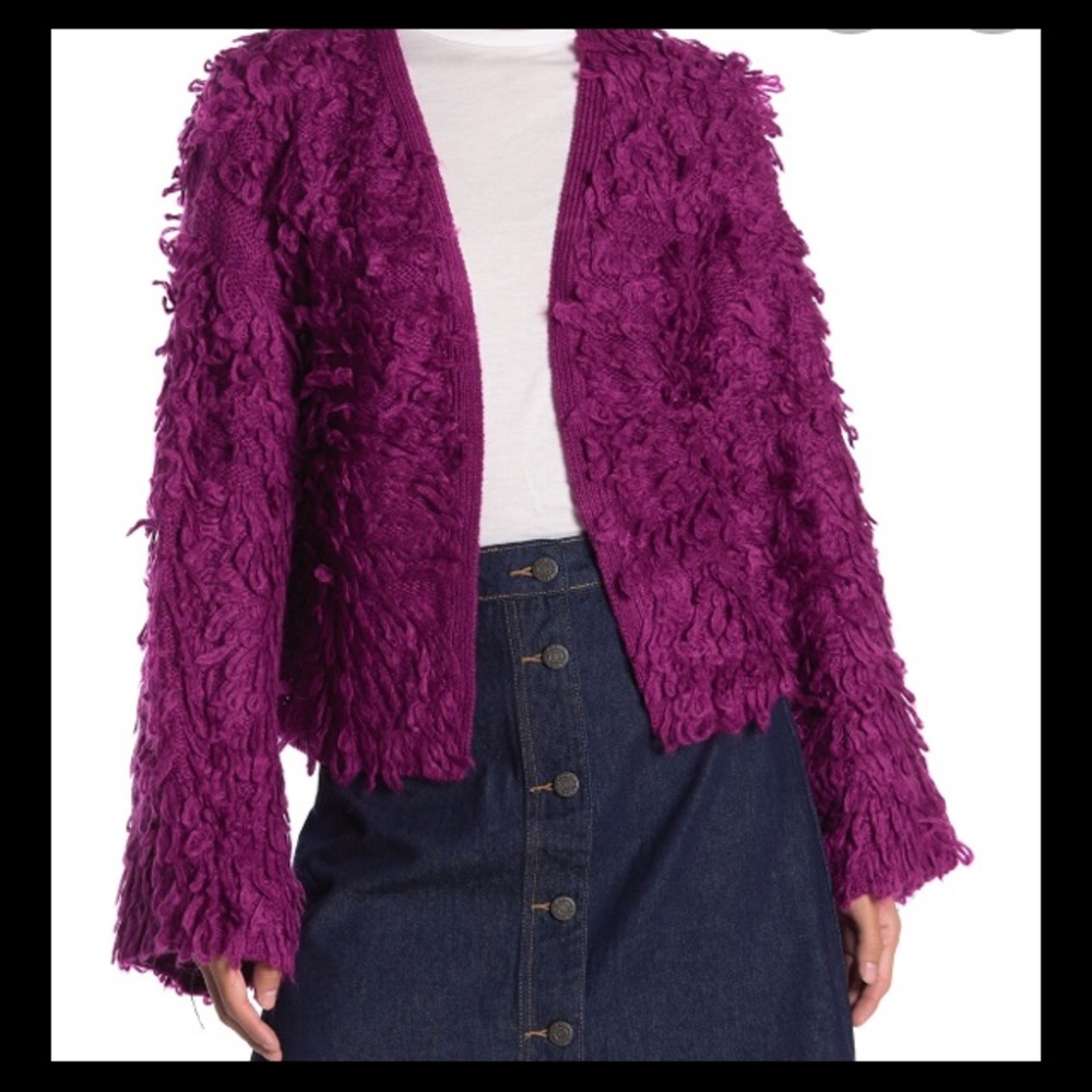 Funky Looped Stitching Open Cardigan